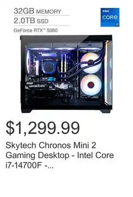 Costco Skytech Chronos Mini 2 Gaming Desktop - Intel Core i7-14700F - Geforce RTX 5060 - Windows 11 offer