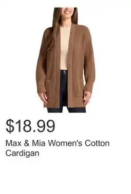 Costco Max & Mia Women's Cotton Cardigan offer