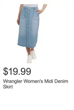 Costco Wrangler Women's Midi Denim Skirt offer