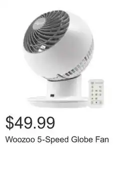 Costco Woozoo 5-Speed Globe Fan offer