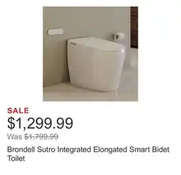 Costco Brondell Sutro Integrated Elongated Smart Bidet Toilet offer