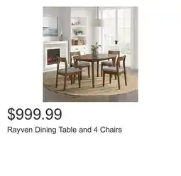 Costco Rayven Dining Table and 4 Chairs offer