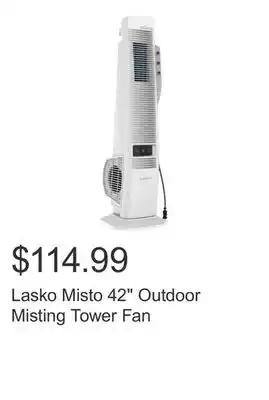 Costco Lasko Misto 42 Outdoor Misting Tower Fan offer