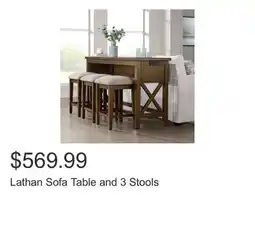 Costco Lathan Sofa Table and 3 Stools offer