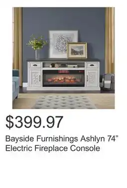 Costco Bayside Furnishings Ashlyn 74 Electric Fireplace Console offer