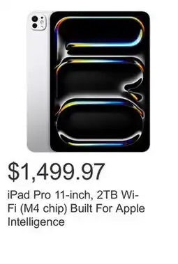 Costco iPad Pro 11-inch, 2TB Wi-Fi (M4 chip) Built For Apple Intelligence offer