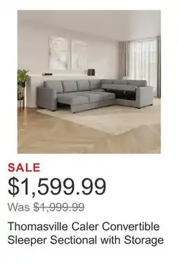 Costco Thomasville Caler Convertible Sleeper Sectional with Storage offer