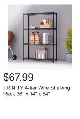 Costco TRINITY 4-tier Wire Shelving Rack 36 x 14 x 54 offer