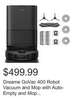 Costco Dreame GoVac 400 Robot Vacuum and Mop with Auto-Empty and Mop Self-Cleaning offer