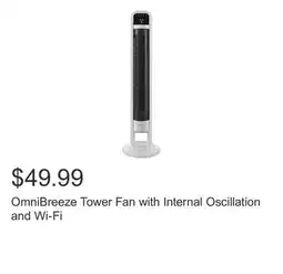 Costco OmniBreeze Tower Fan with Internal Oscillation and Wi-Fi offer