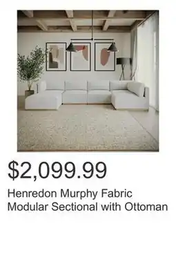 Costco Henredon Murphy Fabric Modular Sectional with Ottoman offer