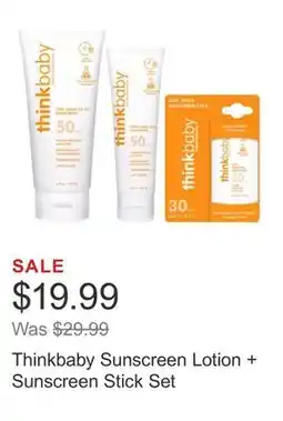 Costco Thinkbaby Sunscreen Lotion + Sunscreen Stick Set offer