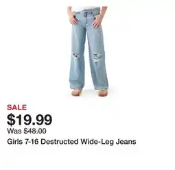 Belk Girls 7-16 Destructed Wide-Leg Jeans offer
