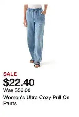 Belk Women's Ultra Cozy Pull On Pants offer