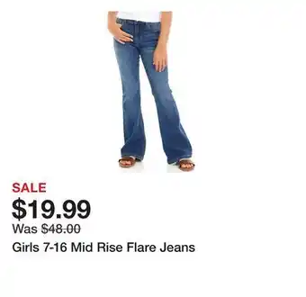 Belk Girls 7-16 Mid Rise Flare Jeans offer