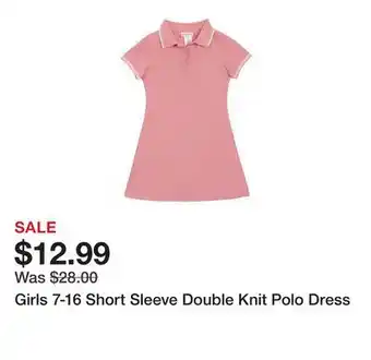 Belk Girls 7-16 Short Sleeve Double Knit Polo Dress offer