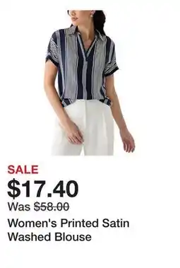 Belk Women's Printed Satin Washed Blouse offer