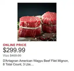 Costco D'Artagnan American Wagyu Beef Filet Mignon, 8 Total Count, 3 Lbs. Total offer