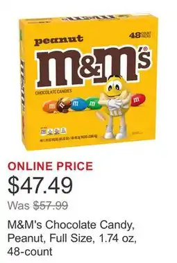 Costco M&M's Chocolate Candy, Peanut, Full Size, 1.74 oz, 48-count offer
