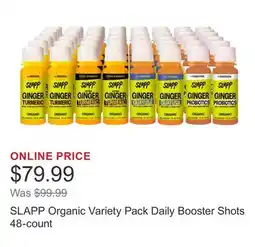 Costco SLAPP Organic Variety Pack Daily Booster Shots 48-count offer