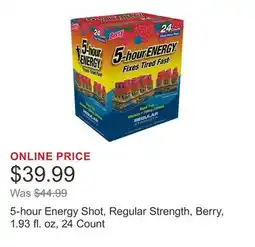 Costco 5-hour Energy Shot, Regular Strength, Berry, 1.93 fl. oz, 24 Count offer