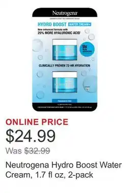 Costco Neutrogena Hydro Boost Water Cream, 1.7 fl oz, 2-pack offer