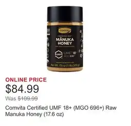 Costco Comvita Certified UMF 18+ (MGO 696+) Raw Manuka Honey (17.6 oz) offer