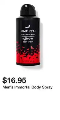 Bath & Body Works Men's Immortal Body Spray offer