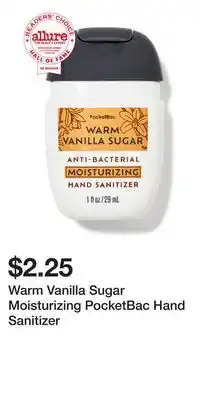 Bath & Body Works Warm Vanilla Sugar Moisturizing PocketBac Hand Sanitizer offer