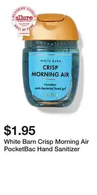 Bath & Body Works White Barn Crisp Morning Air PocketBac Hand Sanitizer offer