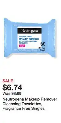 Ulta Beauty Neutrogena Makeup Remover Cleansing Towelettes, Fragrance Free Singles offer