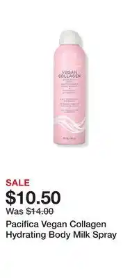 Ulta Beauty Pacifica Vegan Collagen Hydrating Body Milk Spray offer
