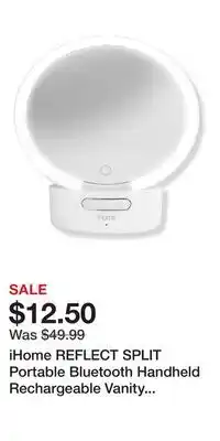 Ulta Beauty iHome REFLECT SPLIT Portable Bluetooth Handheld Rechargeable Vanity Mirror offer