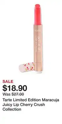 Ulta Beauty Tarte Limited Edition Maracuja Juicy Lip Cherry Crush Collection offer