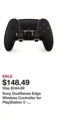 Game Stop Sony DualSense Edge Wireless Controller for PlayStation 5 - Midnight Black offer