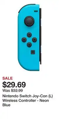 Game Stop Nintendo Switch Joy-Con (L) Wireless Controller - Neon Blue offer