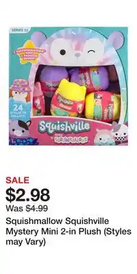 Game Stop Squishmallow Squishville Mystery Mini 2-in Plush (Styles may Vary) offer