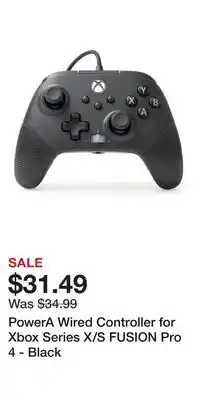 Game Stop PowerA Wired Controller for Xbox Series X/S FUSION Pro 4 - Black offer