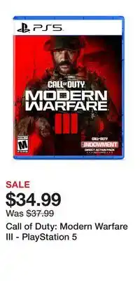 Game Stop Call of Duty: Modern Warfare III - PlayStation 5 offer