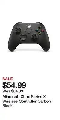 Game Stop Microsoft Xbox Series X Wireless Controller Carbon Black offer
