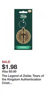 Game Stop The Legend of Zelda: Tears of the Kingdom Authentication Crest Keychain offer