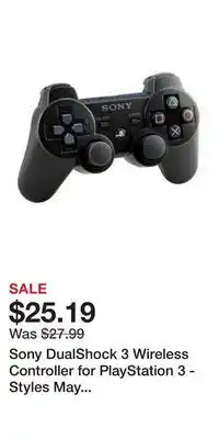 Game Stop Sony DualShock 3 Wireless Controller for PlayStation 3 - Styles May Vary offer
