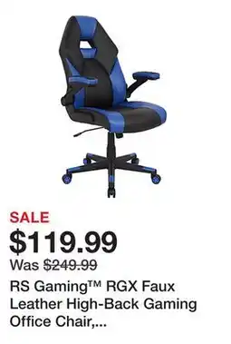 Office Depot RS Gaming RGX Faux Leather High-Back Gaming Office Chair, Black/Blue, BIFMA Compliant offer
