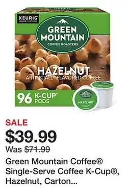Office Depot Green Mountain Coffee Single-Serve Coffee K-Cup , Hazelnut, Carton Of 96, 4 x 24 Per Box offer