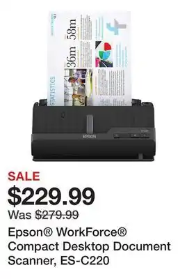 Office Depot Epson WorkForce Compact Desktop Document Scanner, ES-C220 offer