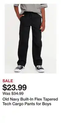 Old Navy Old Navy Built-In Flex Tapered Tech Cargo Pants for Boys offer