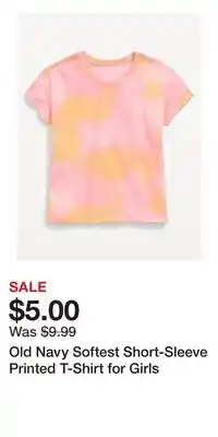 Old Navy Old Navy Softest Short-Sleeve Printed T-Shirt for Girls offer