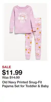 Old Navy Old Navy Printed Snug-Fit Pajama Set for Toddler & Baby offer