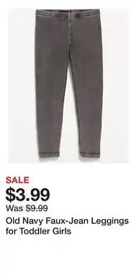 Old Navy Old Navy Faux-Jean Leggings for Toddler Girls offer
