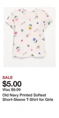 Old Navy Old Navy Printed Softest Short-Sleeve T-Shirt for Girls offer
